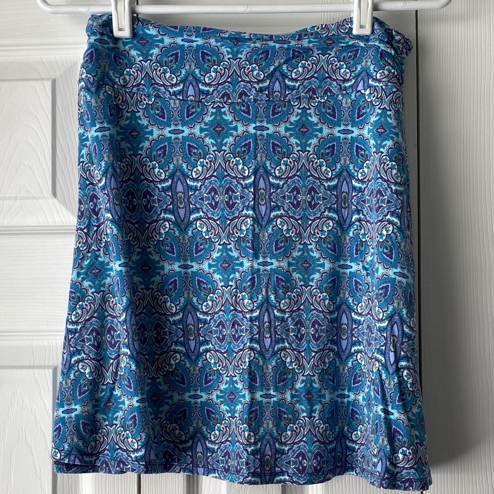 Dakini Teal and Blue A-Line Skirt